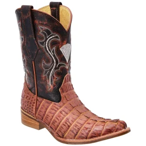 Botas de Imitacion Cocodrilo Horma 3X Aladino para Niño Color Cognac WD-368