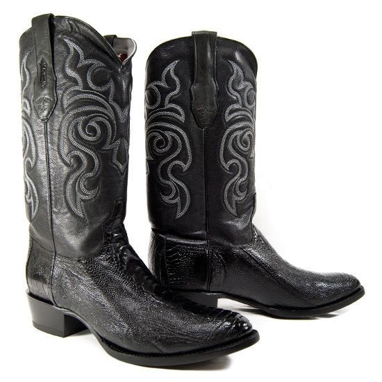 Botas de Pata de Avestruz Punta Oval Color Negro - Los Altos Boots - Imagen 3