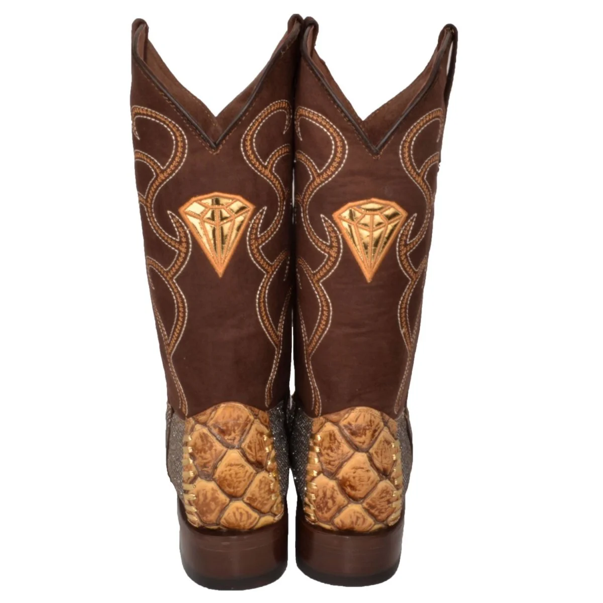 Botas de Pescado Pirarucu Grabado en Horma 3X Aladino Color Arena WD-102 - Imagen 5