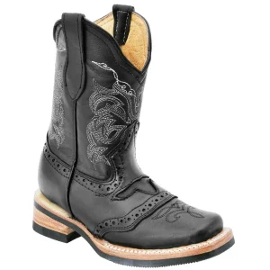 Botas para Niño Horma Rodeo Color Negro con Antifaz WD-380