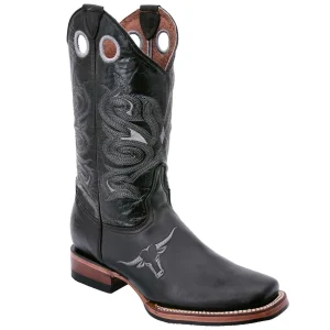 Botas Vaqueras de Cuero con Toro Bordado Horma Rodeo WD-331
