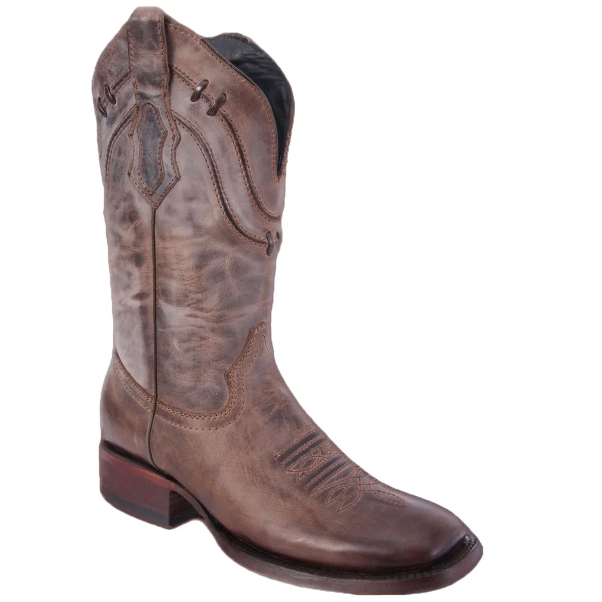 Botas Vaqueras de Cuero Napa Original Horma Rodeo Color Cafe WD-341