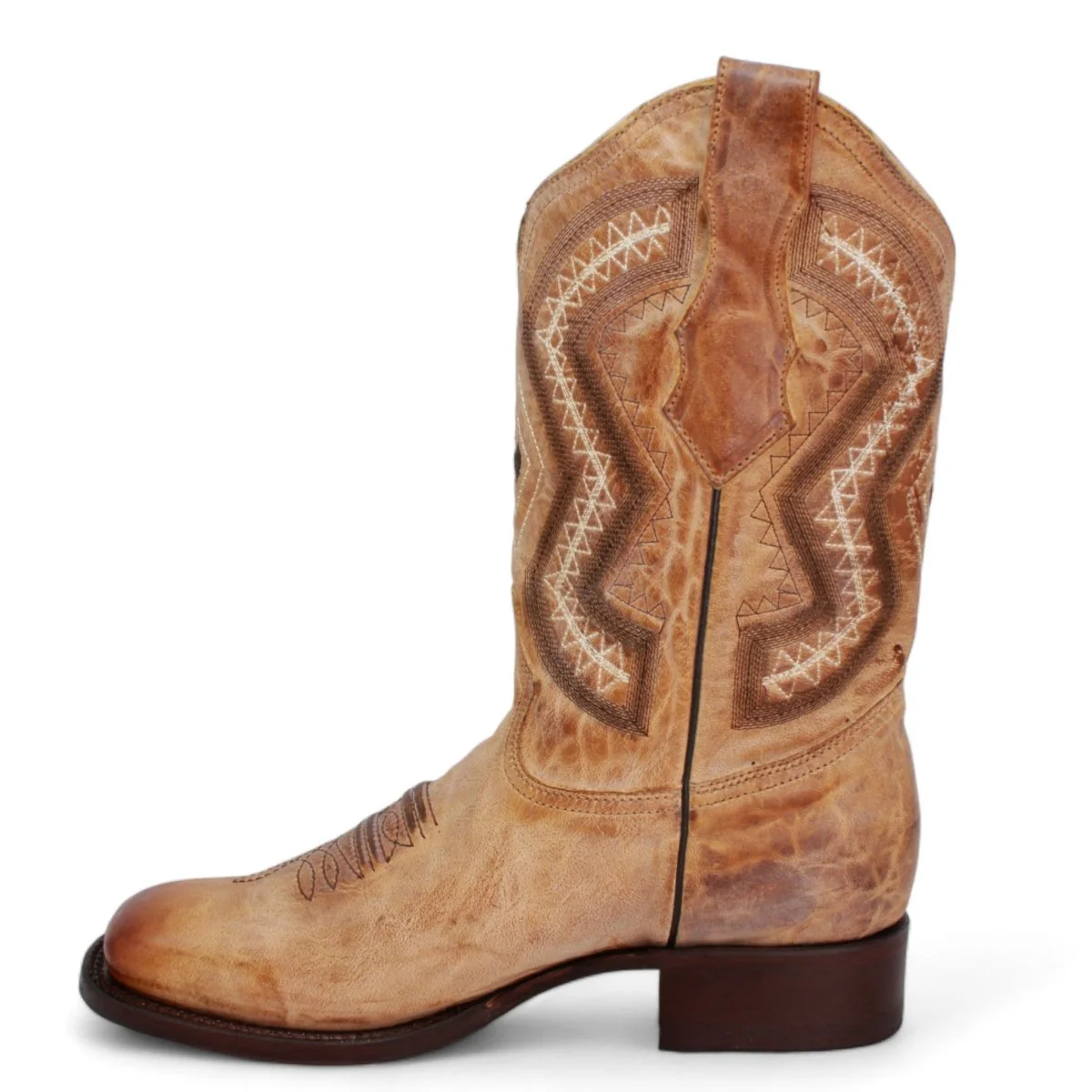 Botas Vaqueras de Cuero Napa Original Horma Rodeo Color Miel WD-342 - Imagen 4