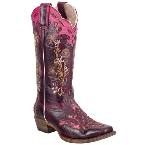 Botas Vaqueras de Cuero para Dama Horma Rodeo ROD-5860-Fiusha