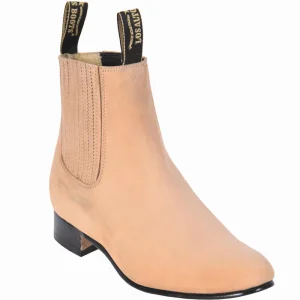 Botines de Gamuza Punta Redonda Color Oryx - Los Altos Boots