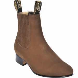 Botines de Gamuza Punta Redonda Color Taupe - Los Altos Boots