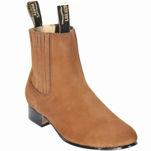 Botines de Gamuza Punta Redonda Color Camel - Los Altos Boots