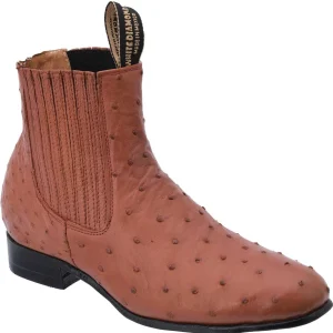 Botines Charros de Avestruz Original Color Cognac WD-711