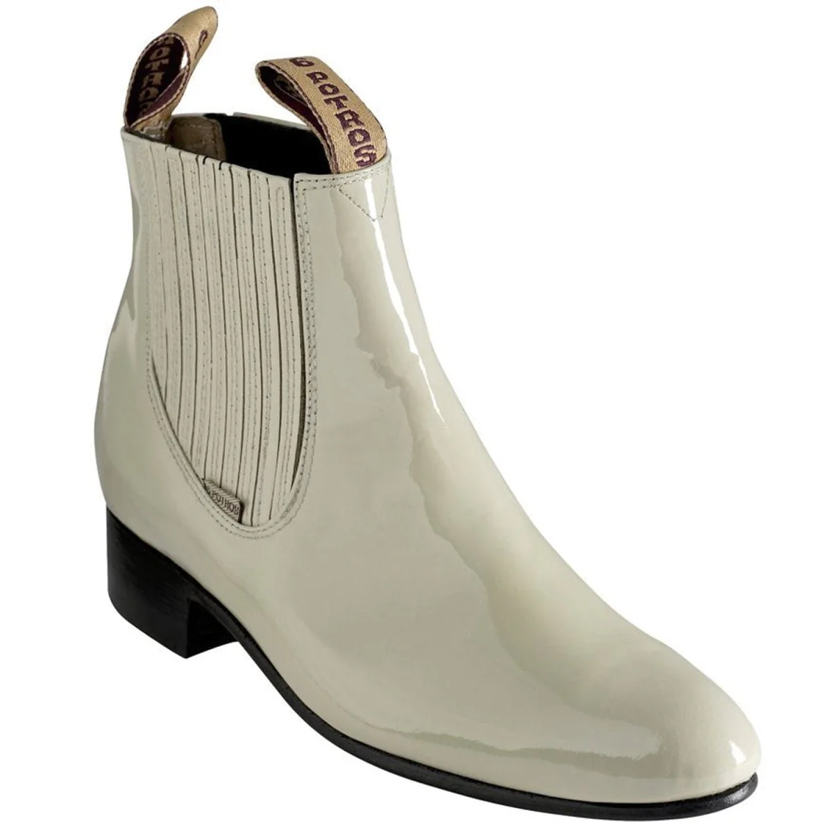 Botines Charros de Charol Color Hueso BUF - Imagen 2