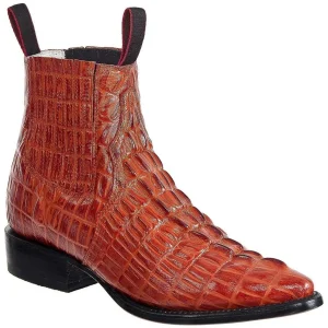 Botines Charros de Cocodrilo Cola Grabado Horma Puntal DIE-4203