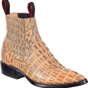Botines Charros de Cocodrilo Cola Grabado Horma Puntal DIE-4211