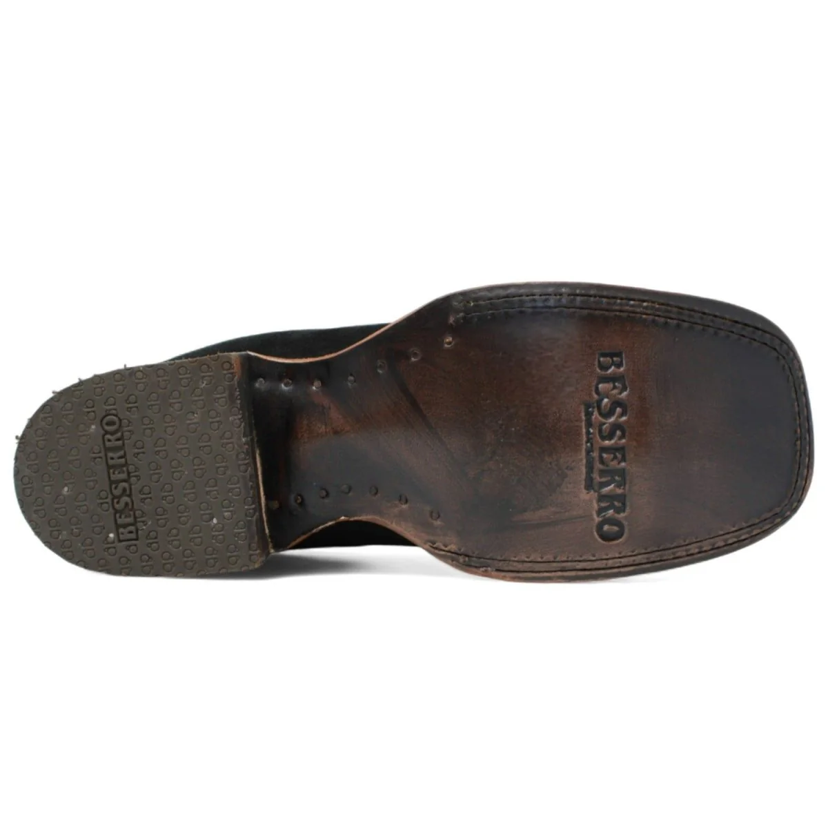 Botines Charros de Gamuza Punta Cuadrada para Mujer Color Negro Q82BJ6305 - Imagen 6