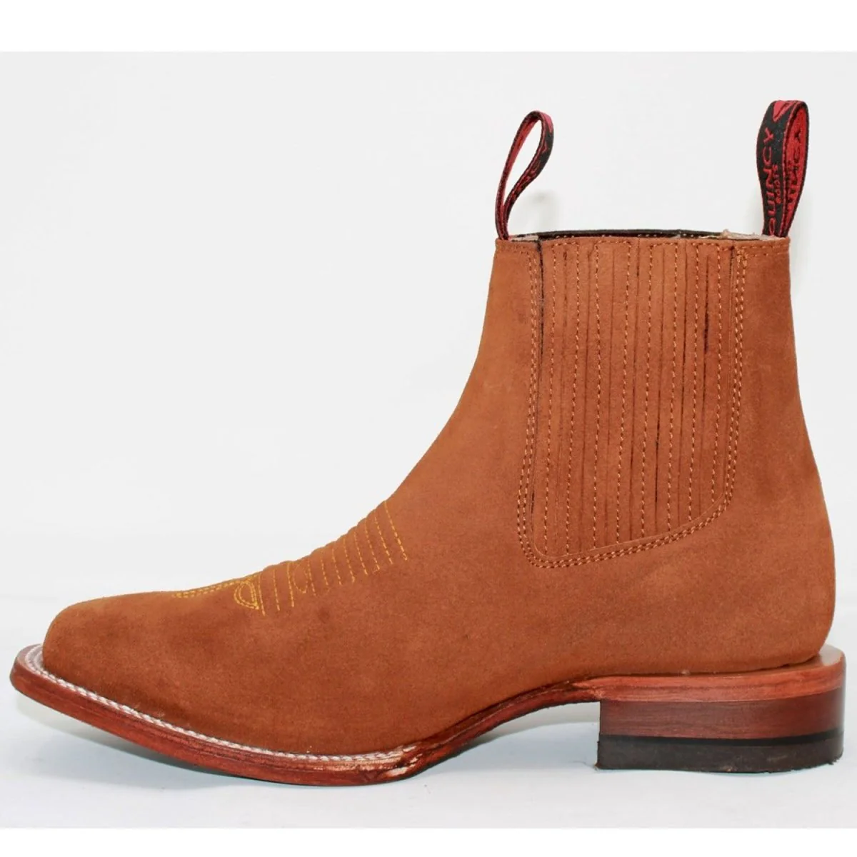 Botines Charros de Gamuza Punta Cuadrada para Mujer Quincy Q82BJ6350 - Imagen 7