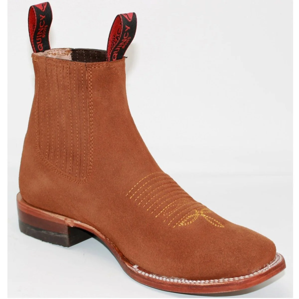 Botines Charros de Gamuza Punta Cuadrada para Mujer Quincy Q82BJ6350 - Imagen 3