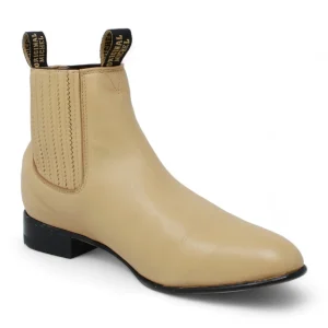 Botines Charros de Piel de Venado Original Arena OM-5618311