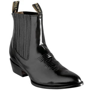 Botines Charros Horma Oval de Camaleon Color Negro