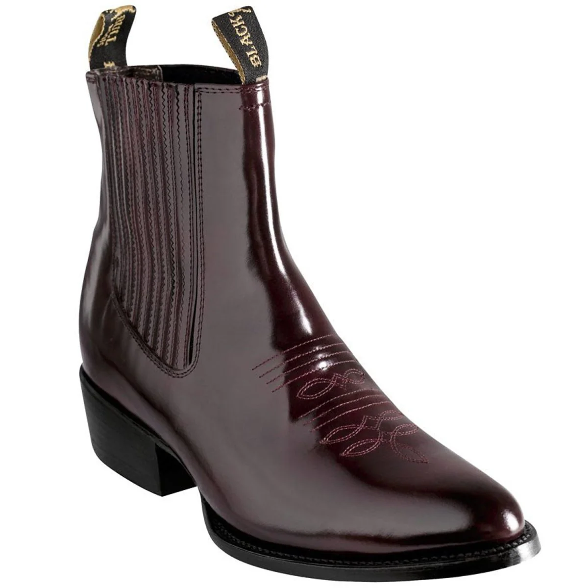 Botines Charros Horma Oval de Camaleon Color Vino BUF-819VINO