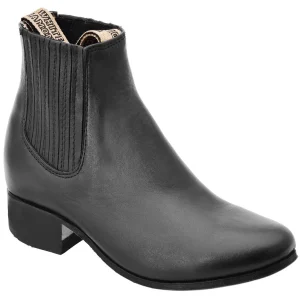Botines Charros para Niño de Cuero Napa Original Color Negro WD-761