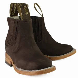 Botines Charros para Niño de Gamuza Original Cafe Q48B6307