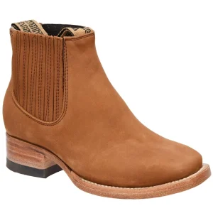 Botines Charros para Niño de Gamuza Original Punta Cuadrada Color Miel WD-351