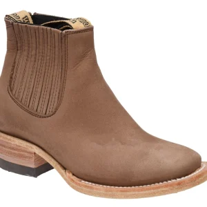 Botines Charros para Niño de Gamuza Original Punta Cuadrada Color Nogal WD-349