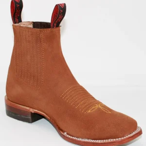 Botines Charros Piel Nobuck Punta Cuadrada para Joven Quincy Q82BJ6350