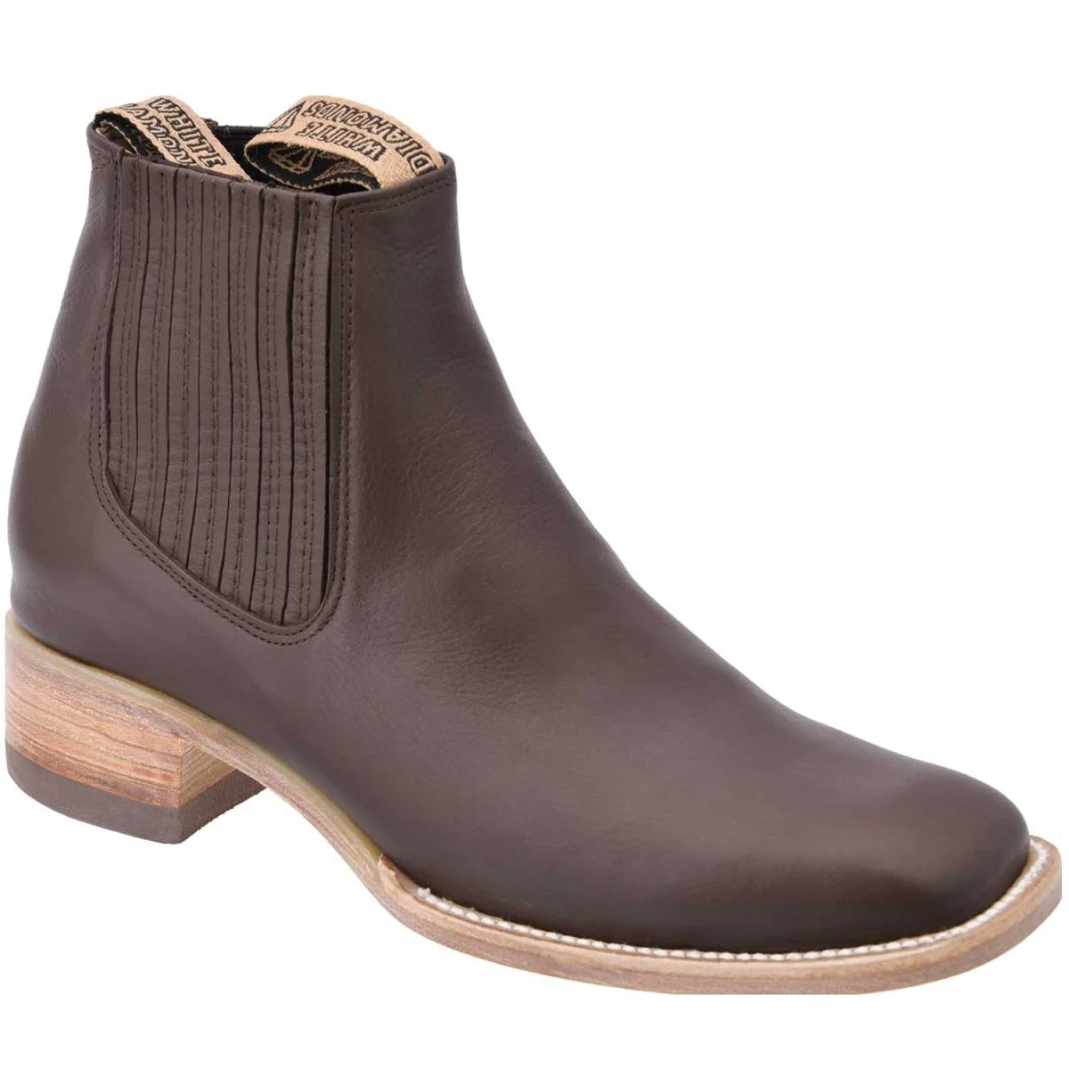 Botines Charros Punta Cuadrada White Diamonds WD-747 - Imagen 2