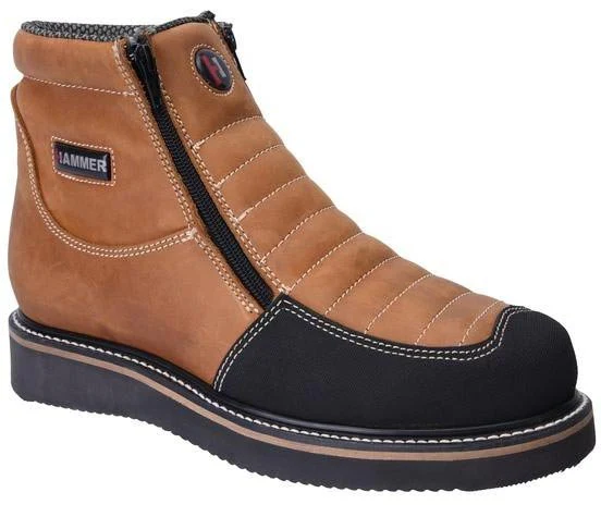 Botines de Trabajo Hammer con Doble Zipper Punta Reforzada Color Habana HM338 - Imagen 2