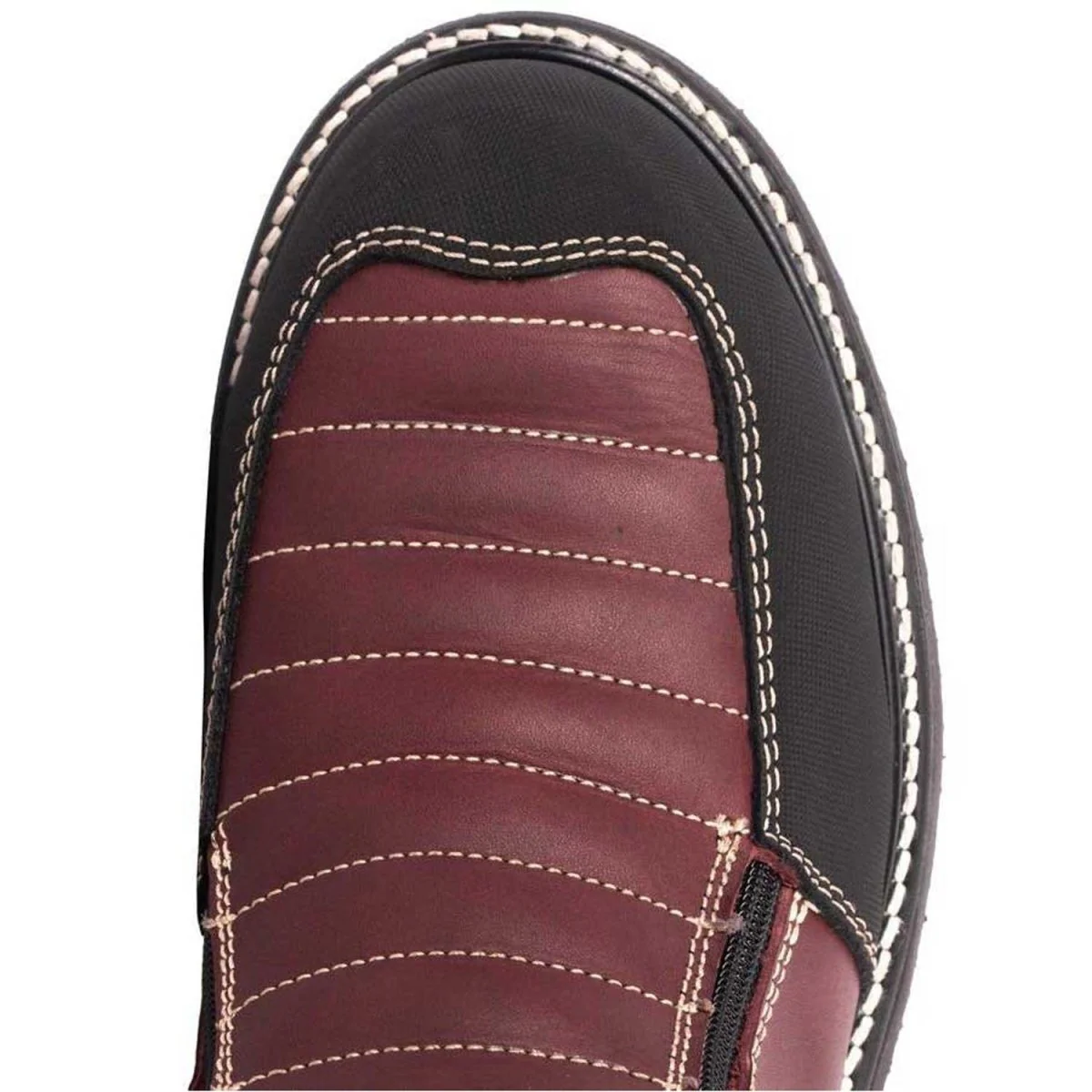 Botines de Trabajo Hammer con Doble Zipper Punta Reforzada Color Vino HM338 - Imagen 6