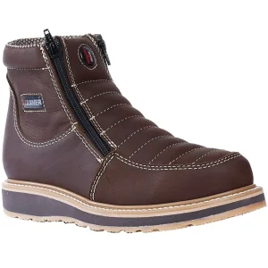 Botines de Trabajo Hammer Doble Zipper Suela Doble Densidad Color Cafe HM339