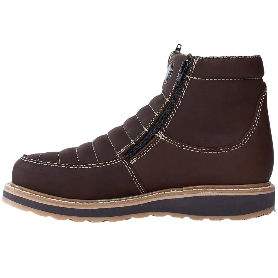 Botines de Trabajo Hammer Doble Zipper Suela Doble Densidad Color Cafe HM339 - Imagen 3