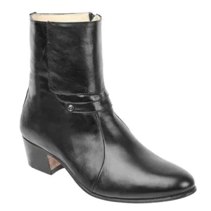 Botines de Vestir de Cuero Original Color Negro con Zipper JB-722N