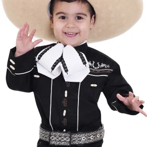 Camisa Charra Bordada para Niño Color Negro WD-939