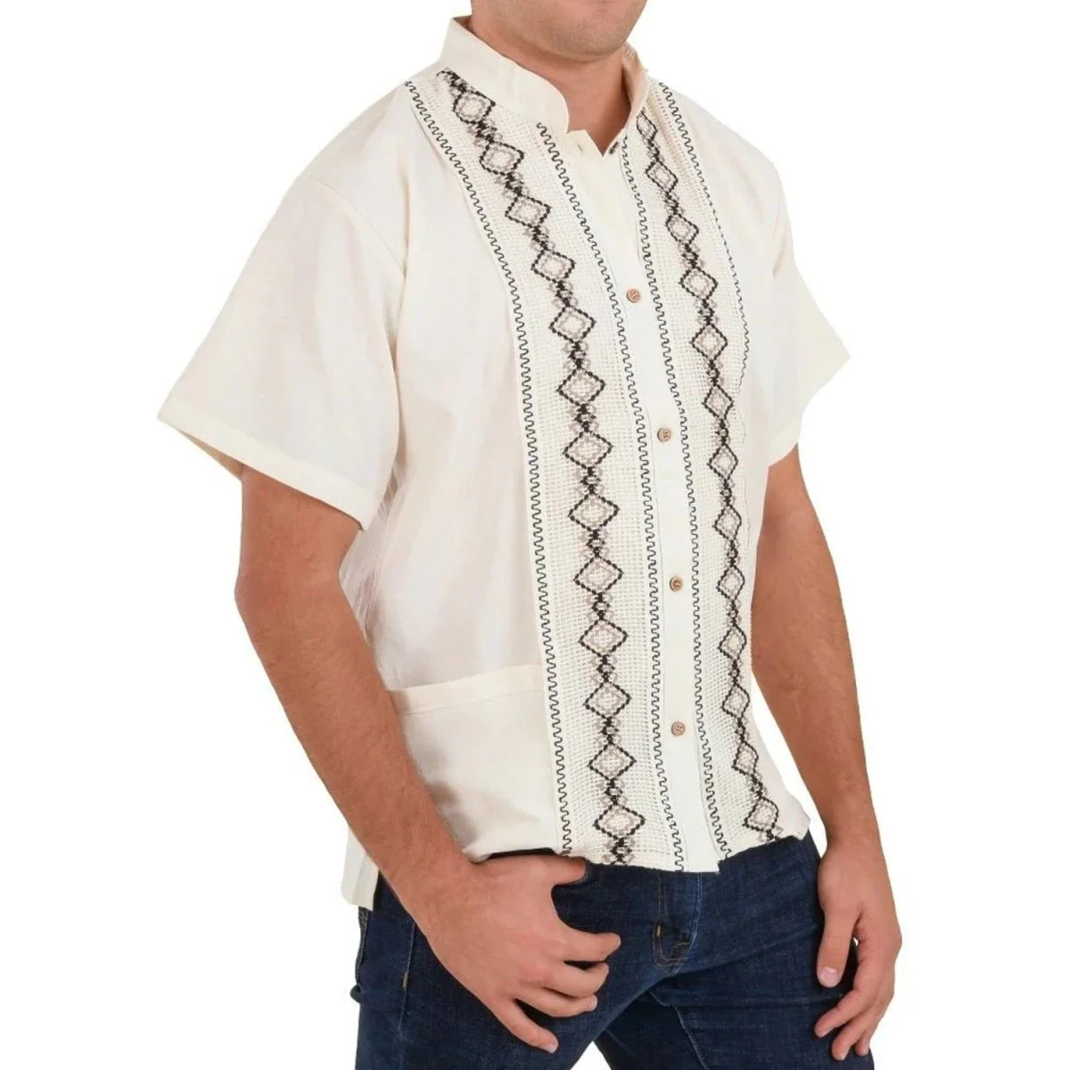 Camisa para Hombre Manga Corta Beige IMP-78132 - Imagen 2