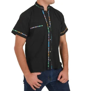 Camisa para Hombre Manga Corta Color Negro IMP-78124