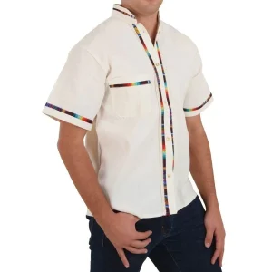 Camisa para Hombre Manga Corta Color Beige IMP-78123