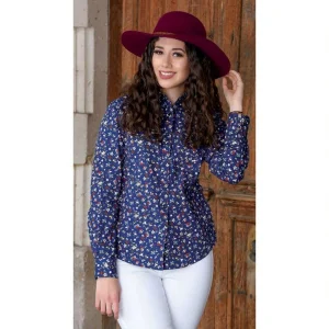 Camisa Vaquera Floreada para Mujer WD-545