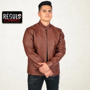 Chamarra de Piel de Avestruz Fina Original WD-1773