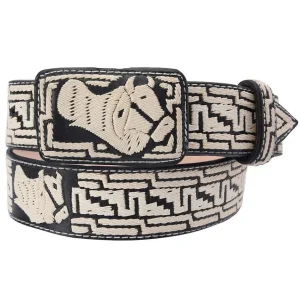 Cinto Vaquero de Cuero Bordado imp-13207