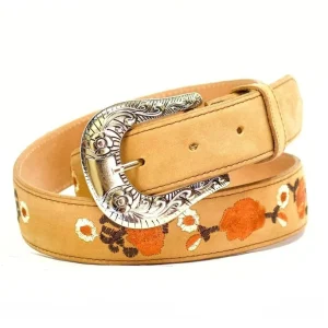 Cinto Vaquero para Mujer de Gamuza Original Color Miel ROD-415HON