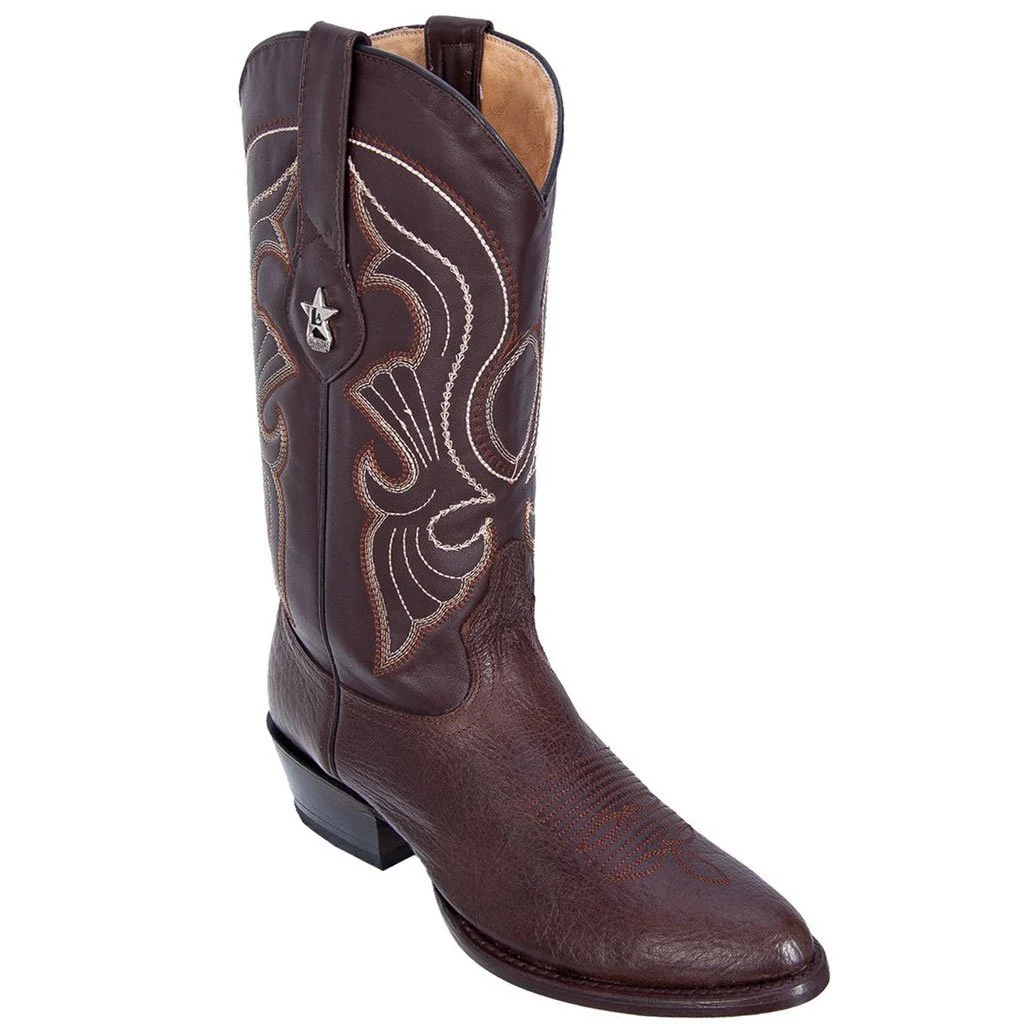 Botas de Cuello de Toro Original Punta Oval Color Cafe - Los Altos Boots