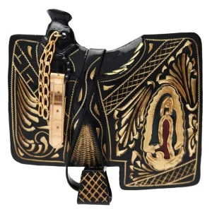 Hebilla con Silla de Montar y Virgen de Alpaca Fina IMP-24213