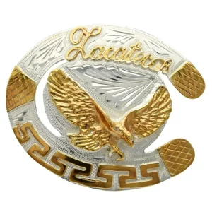 Hebilla de Herradura de Zacatecas con Aguila de Alpaca Fina IMP-23117