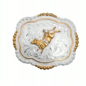 Hebilla de Jinete con Toro de Alpaca Fina Stone Hats