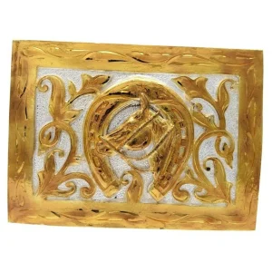 Hebilla Vaquera con Cabeza de Caballo de Alpaca Fina IMP-21127