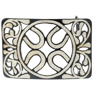 Hebilla Vaquera de Plata Original para Cinto con Herraduras WD-1368