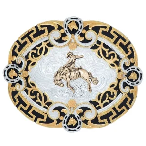 Hebilla Vaquera para Cinto con Jinete de Rodeo Dorada WD-1332