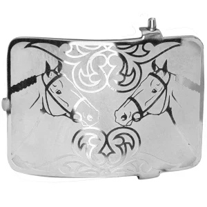 Hebilla Vaquera para Cinto con Par de Caballos WD-1342