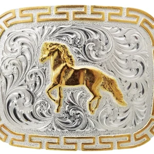 Hebilla Vaquera para Cinto de Caballo Color Oro WD-1304