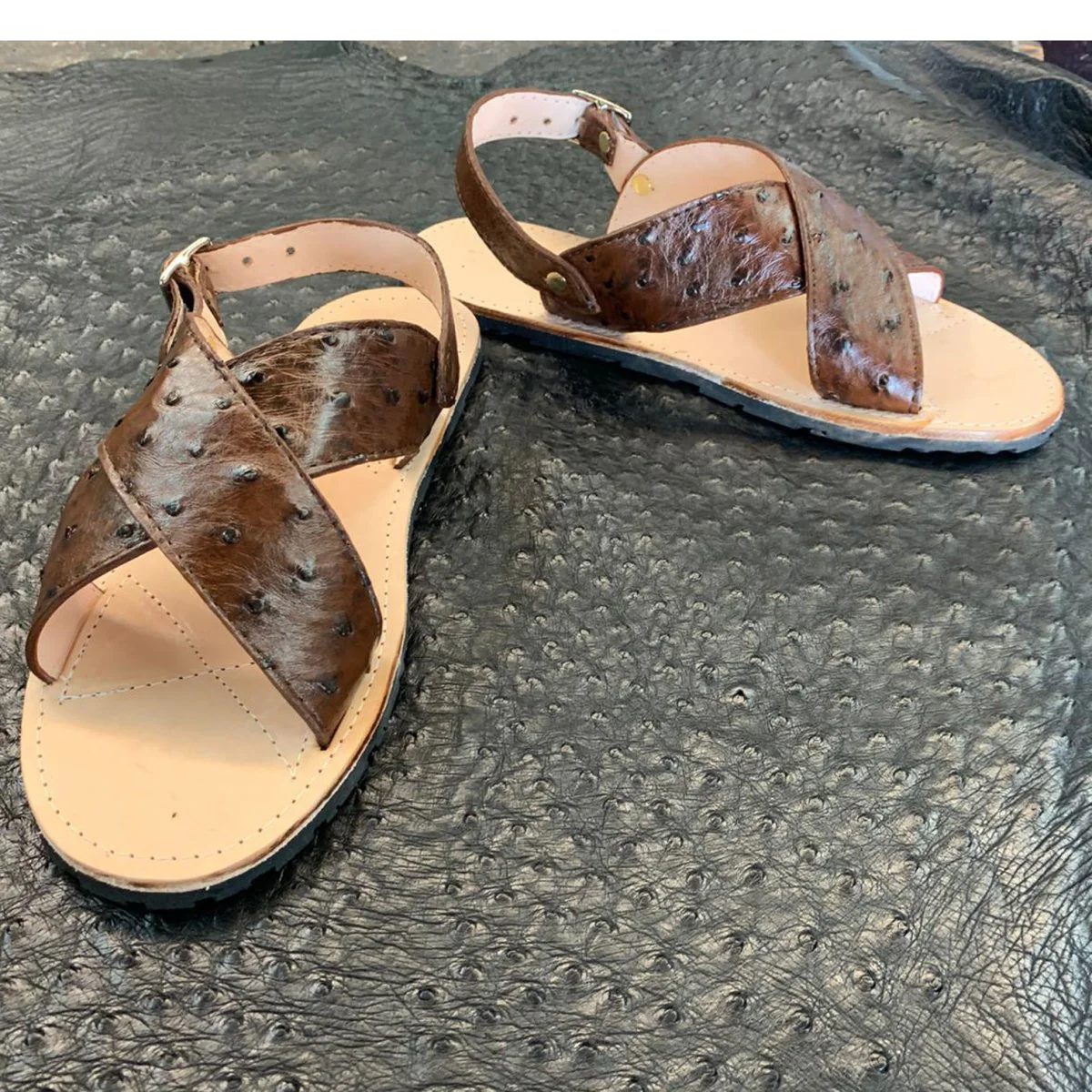 Huarache Avestruz Original Cafe